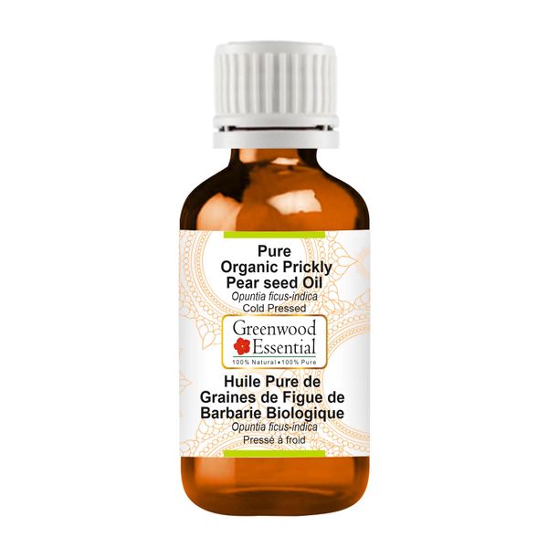Greenwood Essential Pure Organic Prickly Pear Seed Oil (Opuntia ficus-Indica) Cold Pressed Natural Therapeutic Grade 5ml (0.16 oz)