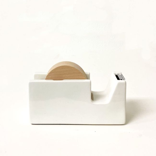 Japan Design White Porcelain Tape Cutter L