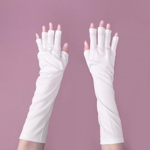 Hand protection UV blocking nail gloves (39cm) Gel nail fingerless gloves