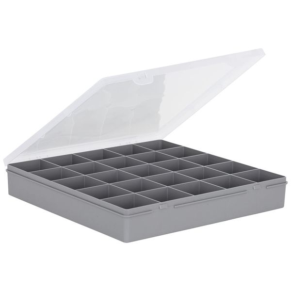 Wham 10.01 25 Division Square Plastic Organiser Box - Grey