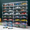 Model Car Diecast Display Case 1:64 Scale 8 Car Compartment with Locking Latch