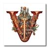 3dRose Steampunk Monogram Initial V - Iron on Heat Transfers (ht-382519-3)