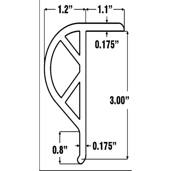 RITE-HITE K & R Manufacturing Boat Dock Accessories - KR5001 HD Vinyl Boat Dock Bumper; Comes in Black or White; 10' Section (White)