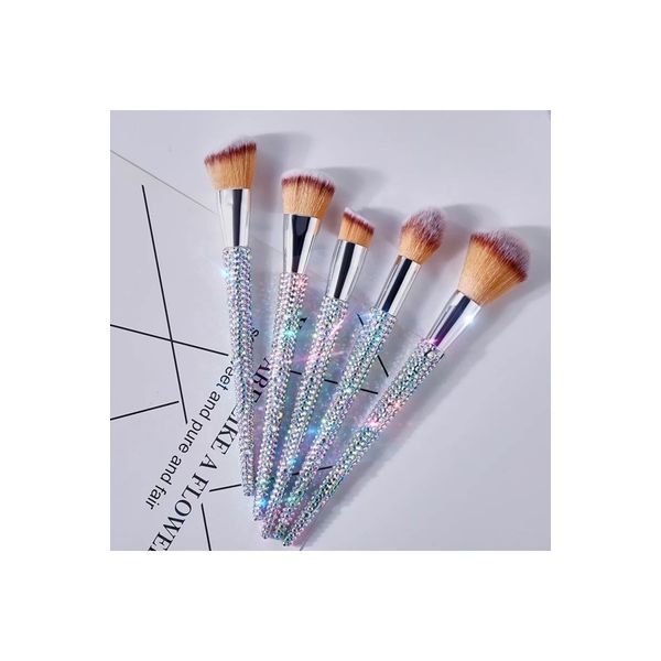 5'li Diamond Özel Kristal Taşlı Makyaj Fırçası Kontür Fondöten Allık Pudra Makeup Brushes Set