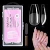 Saviland Nail Tips, Ultra Thin, 240 Pieces, Clear Nail Tips, Medium, 10 Sizes, No Sanding Required, Natural Fit, For Practice, Heavy Duty, Transparent, Beginners 02