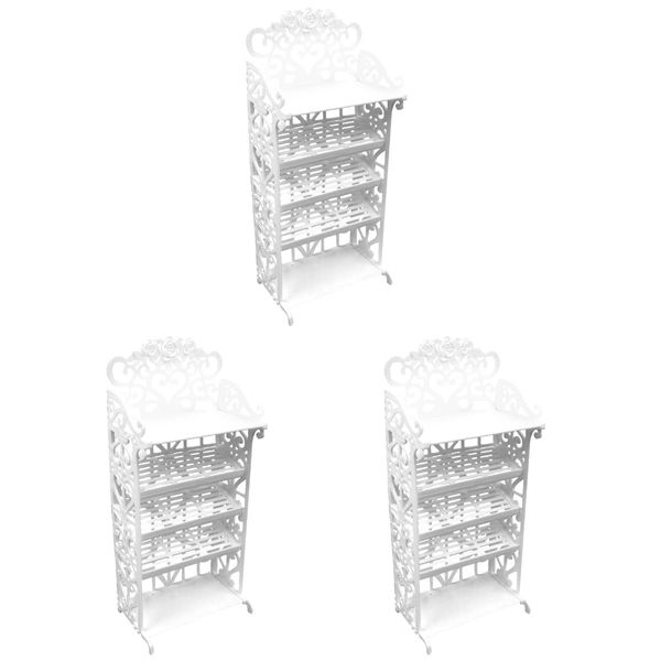 Gadpiparty 3 Pcs 11.5 Inch Doll Shoes Rack Plastic Shelf Doll Shoes Replacement Stand Playset Doll House Furniture Doll Shoes Set for Kids Girls Doll Playset Accessories (White)