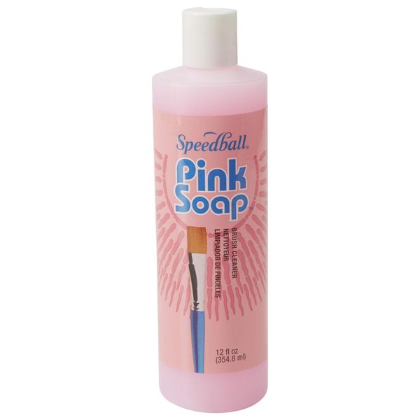 Pink Soap 12-Ounce Paint Brush Cleaner and Conditioner, Solution Cleans and Restores, Removes Dried Paint on Airbrushes and Other Artist Tools & Supplies