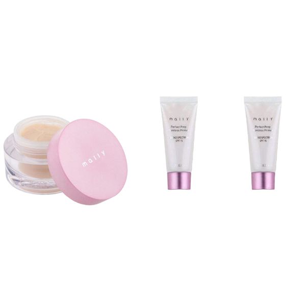 Mally Perfect Prep Poreless Face Primer or Setting Powder, Long lasting Matte Finish, Face Defender, Translucent 3 total ounces - 1 ounce jar and two 1 ounce travel tubes - great deal
