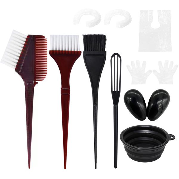 Vikrami lighting 22Piece Hair Coloring Brush Set, Coloring Comb and Mixing Bowl, Plus Earmuffs, Mixing Spoon, Gloves and Disposable Shawl,Shower Cap,Hair Dye Bowl Your DIY Salon Hair Coloring kit.