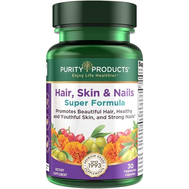 Purity Products Hair Skin and Nails Super Formula 30 Caps Lutein/Grapeseed