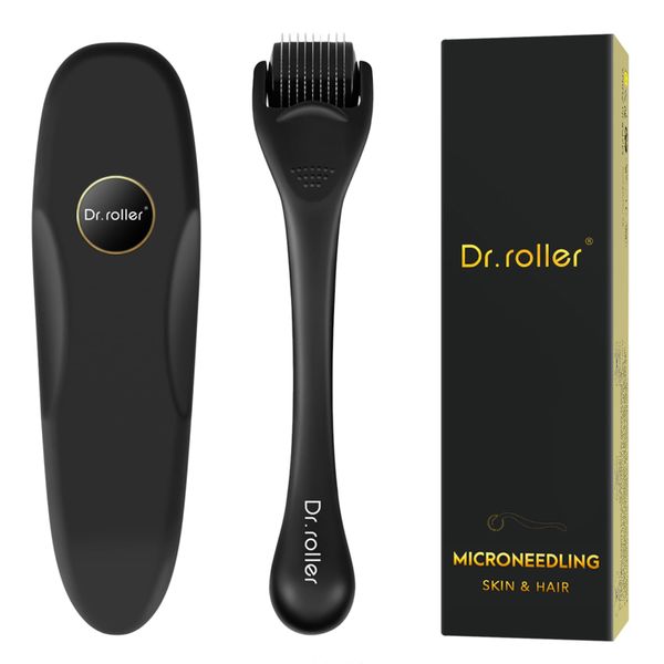 Dr.roller Bartroller 0,5 mm, Dermaroller Haare, Bartroller Bartwuchs, Microneedling Roller, Derma Roller mit 540 Mikro Titan Nadeln für Gesicht, Kopfhaut, Haarverlust, Narben