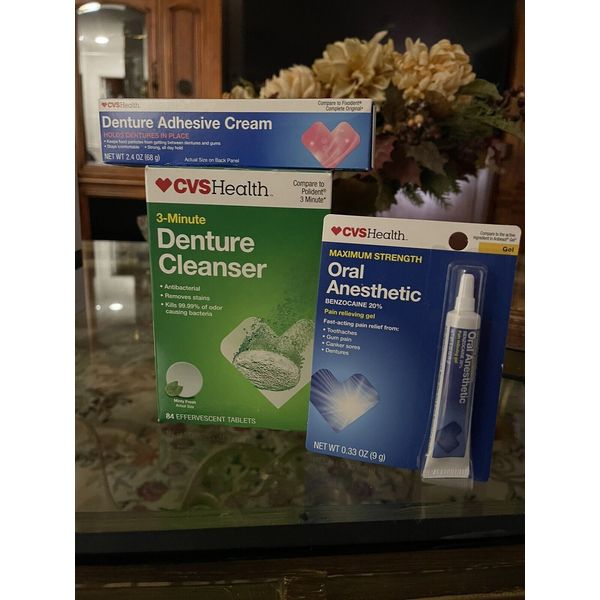 Health Denture Adhesive Cream Denture Cleanser Kit &oral Anesthetic