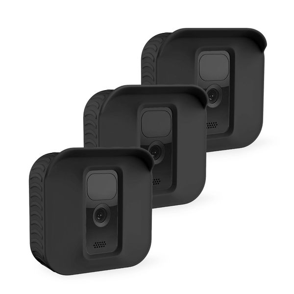 MOSISO Silicone Skin Cover Compatible with Blink Outdoor Camera, 3 Pack Weather Proof Outdoor Camera Protective Silicon Case Cover for Indoor Outdoor Home Security Camera, Black