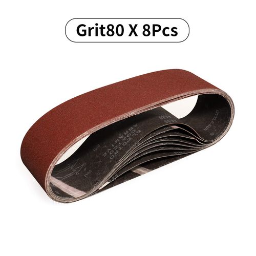 Sruhrak 100X915 mm Abrasive Sanding Belt Set - 8 Pack 80 Grits Sandpaper Belts for Portable Belt Sander