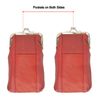 Leather Cigarette Case Pack Holder Regular or 100's Lighter Pocket (Red)