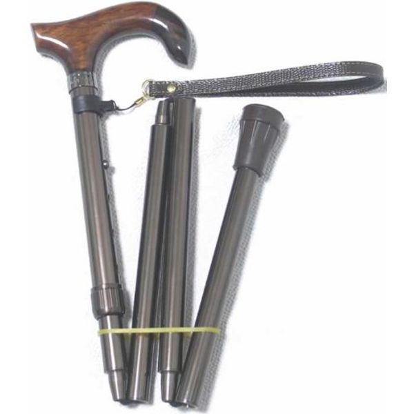 Luxury Folding Telescopic Pins Ebony Cane Ornament Brown