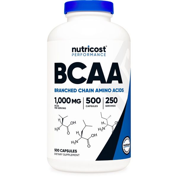 Nutricost BCAA Capsules 2:1:1 500mg, 500 Capsules