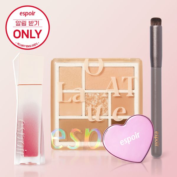 [Notification Only] Espoir Real Eye Palette + Blur Velvet Serenade 2-piece SET + (Free: Heart Mirror &amp; Lip Smudge Brush)