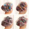AKOAK 5 Pieces Reusable Waterproof EVA Plastic Lace Elastic Band Flower Printed Hat Environmental Protection Hair Bath Caps Shower Caps