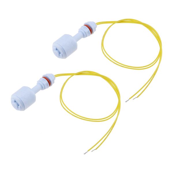 Micro Traders 2pcs Liquid Level Sensor PP Float Switch Float Sensor Switch with Wire Plastic Small Float Switch for Water Dispensers Water Heaters Humidifiers