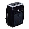 Masterplug Single Socket Surge Protected Power Adaptor with Two USB Charging Points, Polished Black