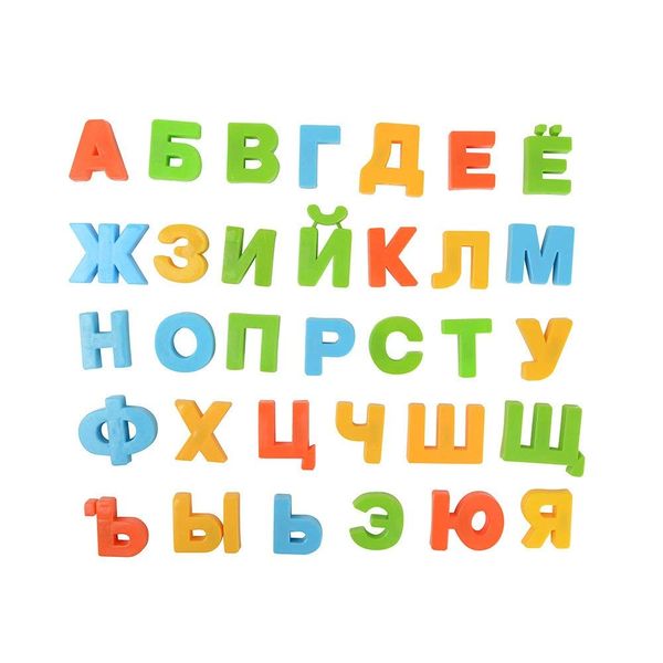 BOHS Russian Magnetic Alphabet Letters Fridge Magnets, Educational Learning Toy for Kids, Home Decor, Refrigerator Message Board,33 Pieces Pack,Multicoloured,Small