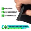4pcs 12"x8.2" Black Self Adhesive Rubber Padding Neoprene Sponge Rubber Padding