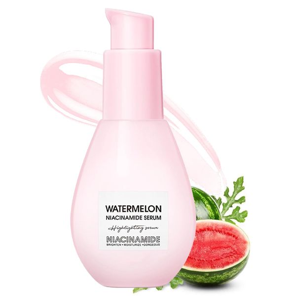 Mysense Watermelon Niacinamide Facial Serum for Skin Care,Brightening,Glowing Skin,Improving Skin Smoothness,Lightweight Priming Liquid Highlighter,Foundation Makeup Primer(75ml)