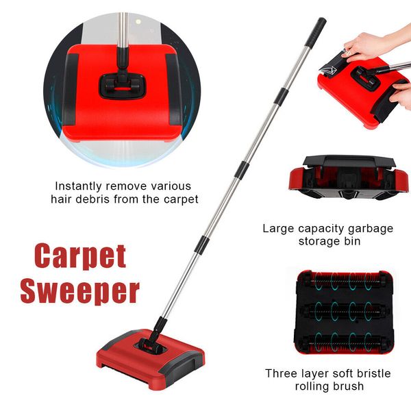 Manual Carpet Floor Sweeper Mini Stick Cleaner Pet Hair Clean for Home Office US