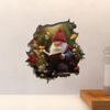Reading Gnome in Mouse Hole Decal - Mouse Hole 3D Wall Sticker