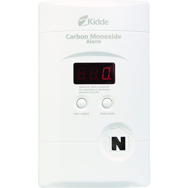 Kidde Carbon Monoxide Detector, Plug In Wall with 9-Volt Battery Backup, Digital LED Display