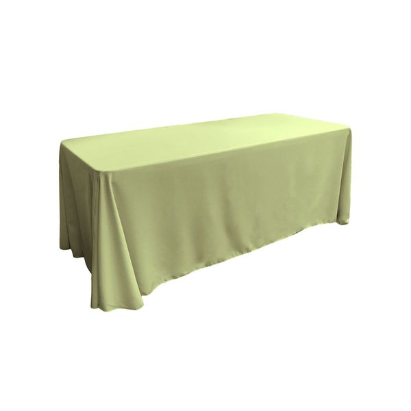 LA Linen Polyester Poplin Washable Rectangular Tablecloth, Stain and Wrinkle Resistant Table Cover 90x132, Fabric Table Cloth for Dinning, Kitchen, Party, Holiday 90 by 132-Inch, Sage