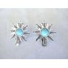 Generic 2 extra tiny small silver turquoise sun metal alligator hair clip for fine thin, 9