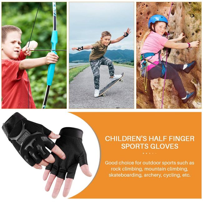 Kids fingerless cycling discount gloves