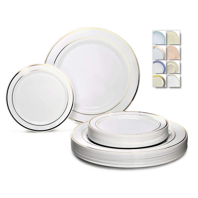 OCCASIONS 50 Plates Pack (25 Guests)-Heavyweight Wedding Party