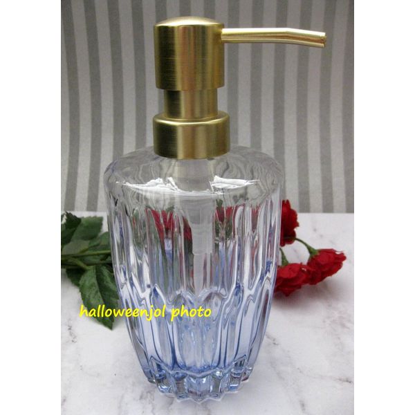 HOTEL Style Soap Pump Dispenser Ombre GLASS Glam Bathroom Bath Kitchen NEW