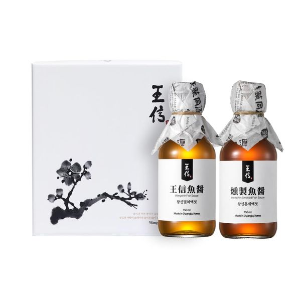 Wangshin Fish Sauce Gift (1 Original + 1 Smoked) 10.1 fl oz (300 ml), 2 Years Aged, Jangshin Fish Sauce, Wangshin Fish Sauce