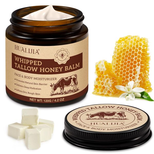 Beef Tallow Skin Care, Tallow Face Cream(120g), Grass Fed Beef Tallow Moisturizer, Deeply Nourishing, for Face Body Dry Skin
