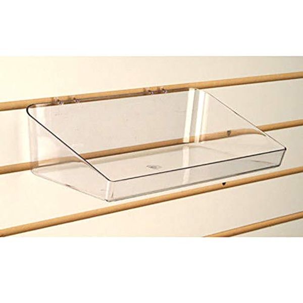 Pegboard & Slatwall Clear Acrylic Tray Display Bin, 6" D x 11" L, 2 Pack