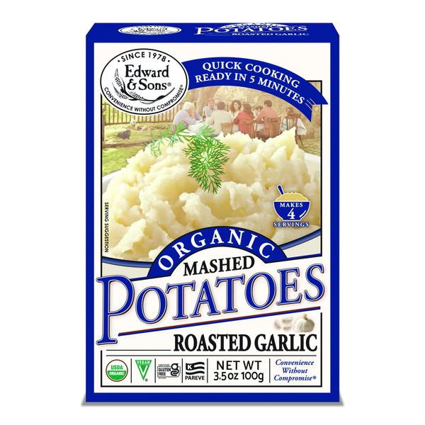 Edward & Sons Organic Homestyle Mashed Potatoes - Instant Mashed Potatoes, Instant Potatoes, Organic Potato Flakes, Vegan - 3.5 Oz (Pack of 1)