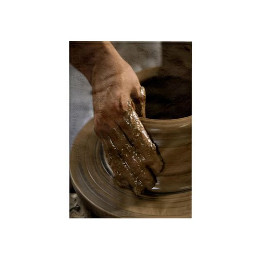 3dRose 15x22 Hand Towel - Nicaragua, Catarina. Pottery Wheel and Clay - SA14 JME0127 - John and Lisa Merrill Pottery