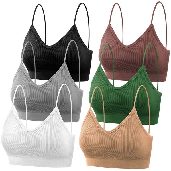 PAXCOO Bras for Women Pack of 6, Bralettes for Women Padded, Sports Bras for Women, S-M