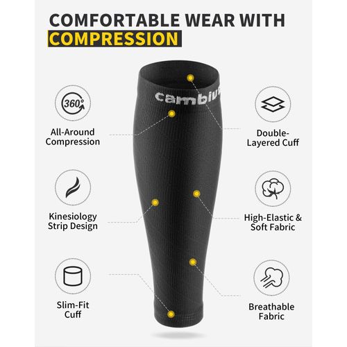 CAMBIVO Calf Bandage, Compression Stockings for Women and Men, 2 Pairs, Calf Compression, Support Stockings, Compression Socks, Calf Leg Warmers for Sports, Football, Running, Swelling, Recovery