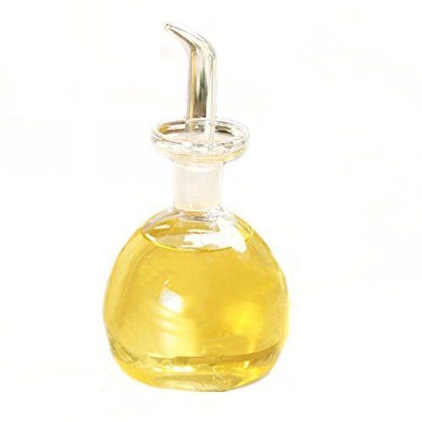 Round Pot Shape Oil and Vinegar Bottle Glass Olive Oil Dispenser Bottles Stor...