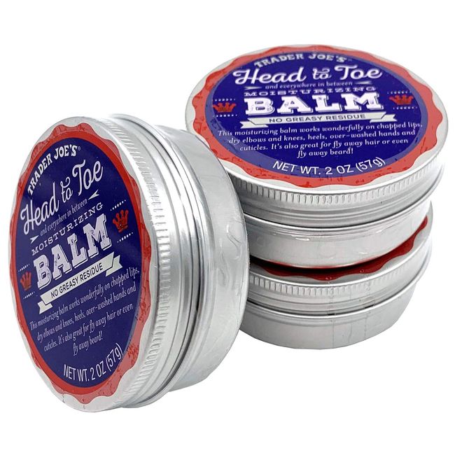 Trader Joe's Head to Toe Moisturizing Balm and Beard Balm 2 Ounce, 3-Pack