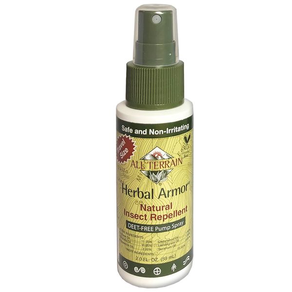 Herbal Armor DEET-Free Pump Spray 2 oz. Travel Size Insect Repellent, Plant-Based and All Natural, Safe for Family and Pets, Mosquito and Bug Protection