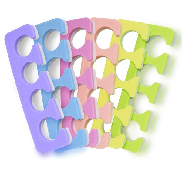 Toe Separators Set - Premium Pedicure Tool Kit 24 Pieces Super Soft & Durable Two Tone ZMOI