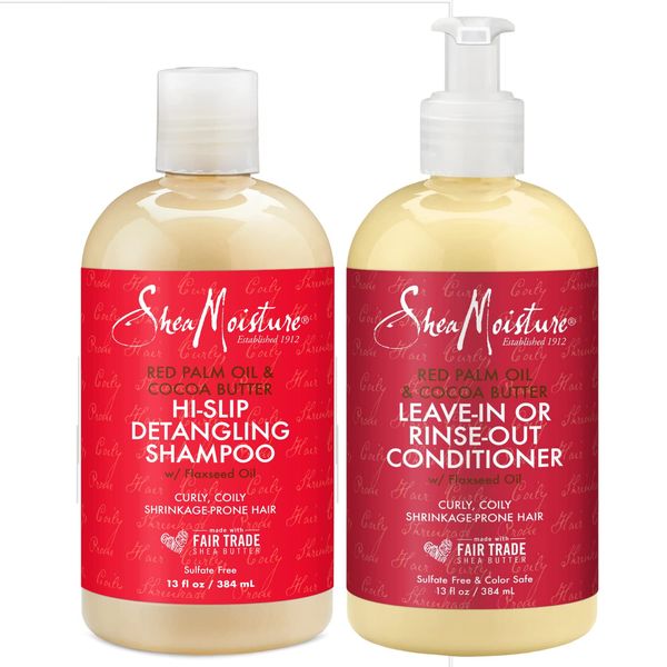 Shea Moisture Shampoo and Conditioner Set for Curly Hair with Red Palm Oil & Cocoa Butter - Sulfate-free Shampoo and Conditioner Hair Care, Curly Hair Products for Women, 13 Oz (2 Piece Set)