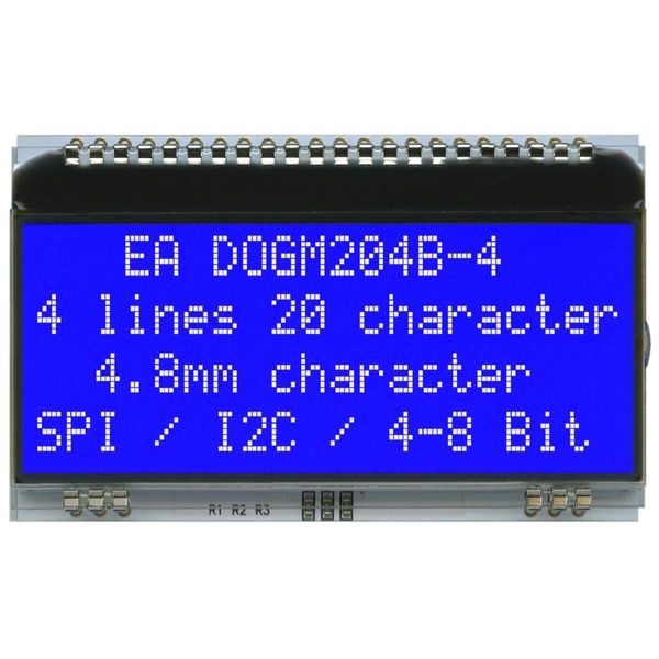 EA DOGM204B-A Display: LCD alphanumerisch STN Negative 20x4 blau 66x38,1mm ELECT