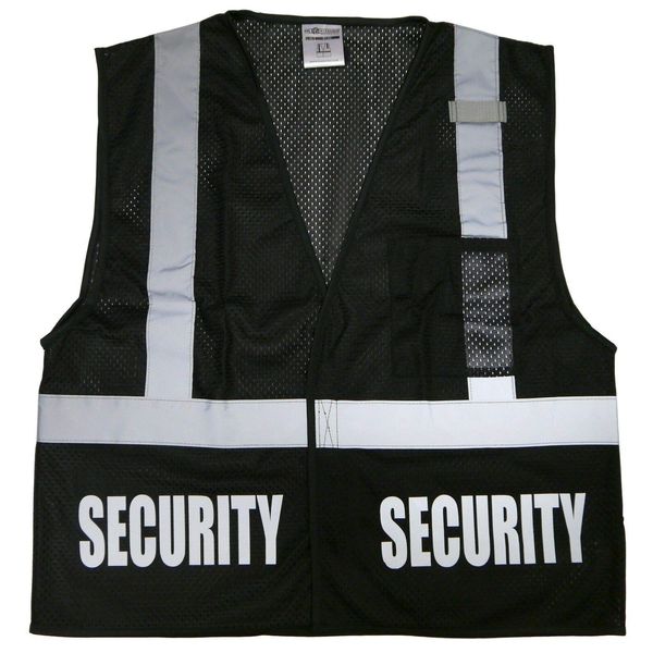 Conspiracy Tee Security Safety Vest, Black, Reflective Design, High Visibility Vest, Bodyguard XX-Large - XXX-Large